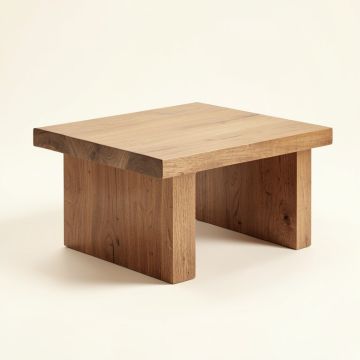 Island Fusion Solid Wood Block Coffee Table (synthetic illustration; no displayed measurements)