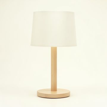 Elm Bend Table Lamp With A Plain Fabric Shade - Ivory (synthetic illustration; no displayed measurements)