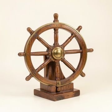 Brookvale Bilbao Ship Wheel Sculpture With Awe-Inspiring Grand Nautical Decor (synthetic illustration; no displayed measurements)