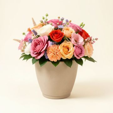 Mixed Centerpiece In Planter (synthetic illustration; no displayed measurements)