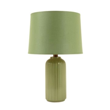 Spruce Brook Table Lamp With A Plain Fabric Shade - Green
