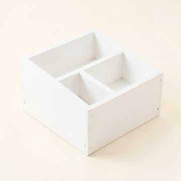 Juniper Bridge Empty Coffee-Station Organizer - White (synthetic illustration; no displayed measurements)