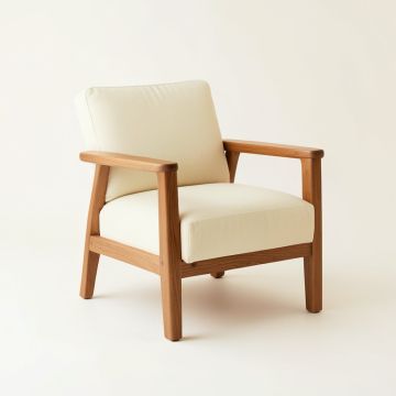 Olive Bridge Upholstered Armchair - Cream (synthetic illustration; no displayed measurements)
