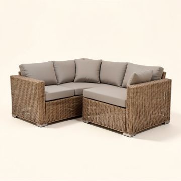 Lilith 76.8 '' Wide Outdoor Wicker Symmetrical Patio Sectional With Cushions (synthetic illustration; no displayed measurements)