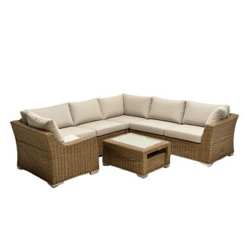 Merlin Outdoor Furniture 7 Piece Rattan Sectional Seating Group With Cushions
