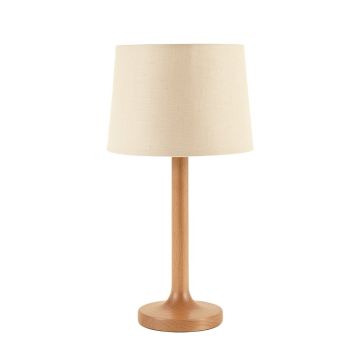 Cedar Bridge Table Lamp With A Plain Fabric Shade - Beige