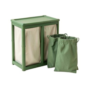 Cliff Bridge Laundry Sorting Station With Plain Removable Bags - Green