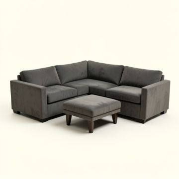Brás 157 '' Wide Microfiber/Microsuede Reversible Down Cushion Corner Sectional With Ottoman (synthetic illustration; no displayed measurements)