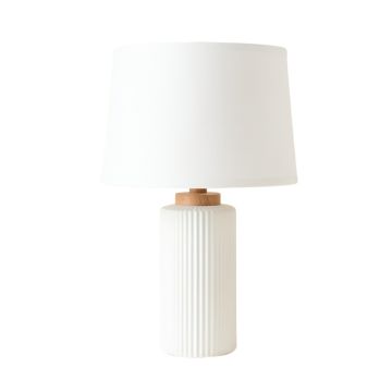 Rowan Bluff Table Lamp With A Plain Fabric Shade - White