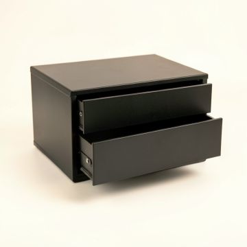 Oak Arc Small-Parts Storage Drawer Cabinet (synthetic illustration; no displayed measurements)