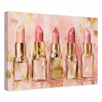 Fashion And Glam Lipstick Collection Makeup By Oliver Gal - Wrapped Canvas Graphic Art Print