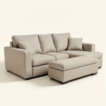 Borgus 81 '' Wide Reversible Sofa & Chaise With Ottoman (synthetic illustration; no displayed measurements)