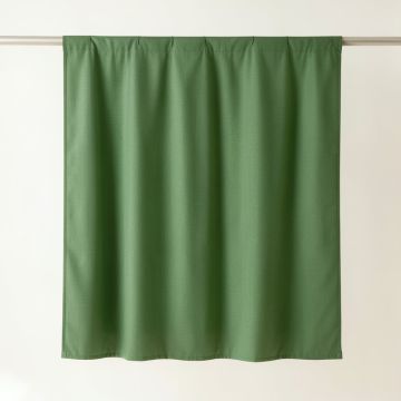 Oak Arc Shower Curtain Hanging Flat From A Plain Rod - Green (synthetic illustration; no displayed measurements)