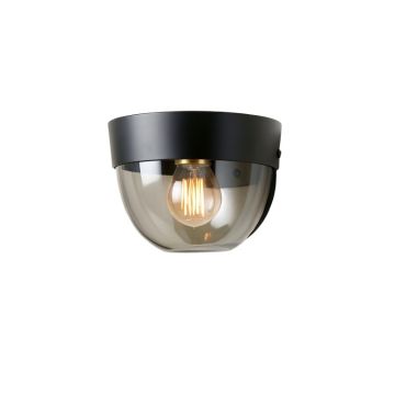 Ash Crest Wall Sconce Mounted On A Plain Wall - Black