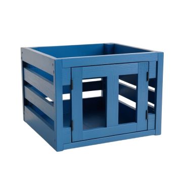 Brook Bend Empty Furniture-Style Pet Crate - Blue