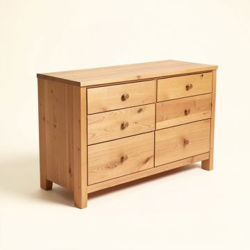 Westhoff 60 '' Wide 6 Drawer Pine Wood Credenza (synthetic illustration; no displayed measurements)