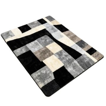 Abstract Tufted Wool Black/Ivory/Gray Area Rug (synthetic illustration; no displayed measurements)