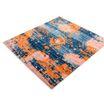 Hillsby Abstract Blue/Orange/Pink Area Rug