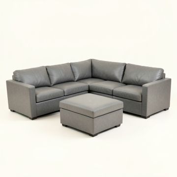 Chiraca 106 '' Wide Genuine Leather Right Hand Facing Modular Corner Sectional With Ottoman (synthetic illustration; no displayed measurements)