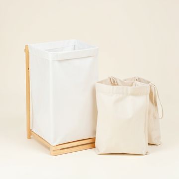 Moss Bluff Laundry Sorting Station With Plain Removable Bags - White (synthetic illustration; no displayed measurements)