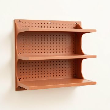 Olive Canyon Empty Wall-Mounted Tool Organizer Panel - Terracotta (synthetic illustration; no displayed measurements)