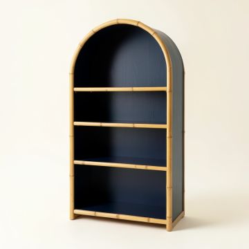 River Arc Freestanding Bookcase - Navy (synthetic illustration; no displayed measurements)