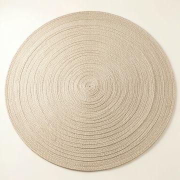 Slate Bend Round Area Rug - Beige (synthetic illustration; no displayed measurements)