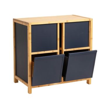 Summit Bend Freestanding Pull-Out Hamper Cabinet - Navy