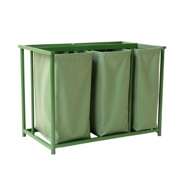 Hazel Bluff Laundry Sorting Station With Plain Removable Bags - Green