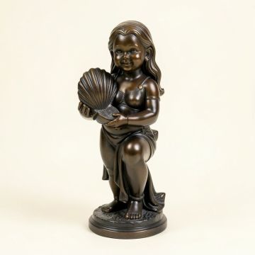 Amabillia Beautiful Girl Holding A Shell Statue (synthetic illustration; no displayed measurements)