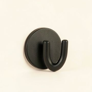 Linden Bend Wall-Mounted Robe Hook - Black (synthetic illustration; no displayed measurements)