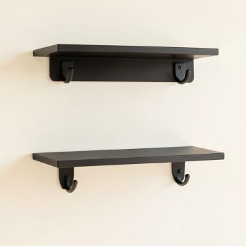 Pine Branch Wall-Mounted Entryway Organizer Shelf - Black (synthetic illustration; no displayed measurements)