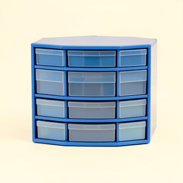 Dawn Edge Small-Parts Storage Drawer Cabinet - Blue (synthetic illustration; no displayed measurements)