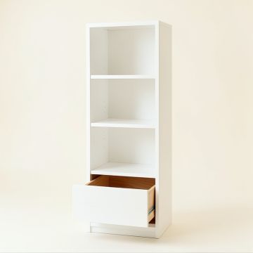 Vale Arc Narrow Cubby Tower - White (synthetic illustration; no displayed measurements)