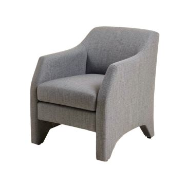 Aeyla Linen Side Chair In Gray