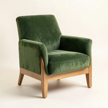 22.87 '' Wide Velvet Armchair (synthetic illustration; no displayed measurements)