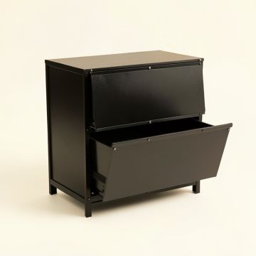 Wren Crossing Freestanding Pull-Out Hamper Cabinet - Black (synthetic illustration; no displayed measurements)