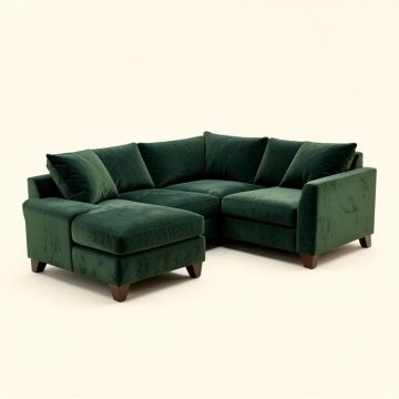 Ahadzi 109 '' Wide Velvet Left Hand Facing Sofa & Chaise (synthetic illustration; no displayed measurements)