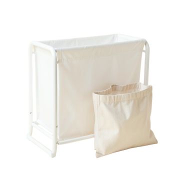 Pine Bridge Laundry Sorting Station With Plain Removable Bags - White