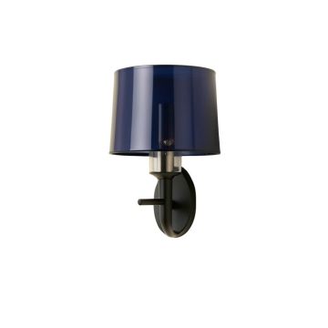 Holly Crest Wall Sconce Mounted On A Plain Wall - Navy