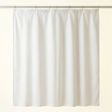Olive Arc Shower Curtain Hanging Flat From A Plain Rod - White (synthetic illustration; no displayed measurements)