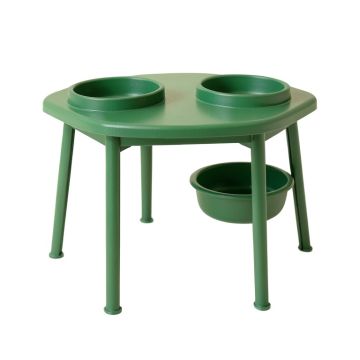 Linden Canyon Pet Feeding Stand With Two Plain Empty Bowls - Green