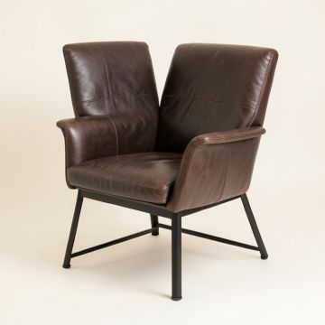 Ellis 28.25 '' Wide Top Grain Leather Wingback Chair (synthetic illustration; no displayed measurements)