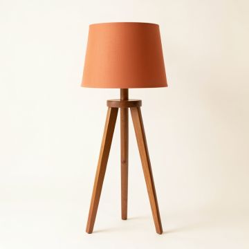 Birch Arc Floor Lamp With A Plain Fabric Shade (synthetic illustration; no displayed measurements)
