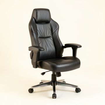 Faux Leather Swivel Desk Chair with Arms (synthetic illustration; no displayed measurements)