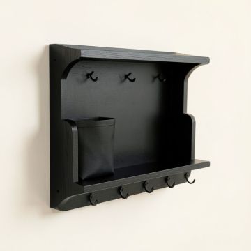 Wren Arc Wall-Mounted Entryway Organizer Shelf - Black (synthetic illustration; no displayed measurements)