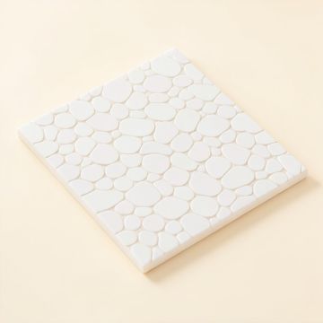 Arctic .59 '' X .98 '' Seashell Mosaic Tile In White (synthetic illustration; no displayed measurements)