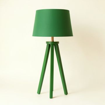 Clay Crossing Floor Lamp With A Plain Fabric Shade - Green (synthetic illustration; no displayed measurements)