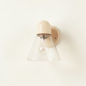 Linden Arc Wall Sconce Mounted On A Plain Wall - Beige (synthetic illustration; no displayed measurements)