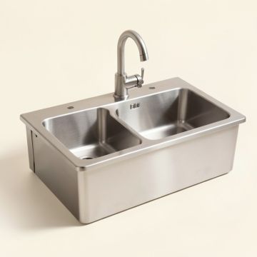 Vault 36 '' L X 24 '' W Double Basins Farmhouse Kitchen Sink (synthetic illustration; no displayed measurements)